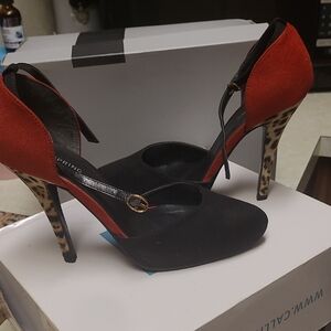 Women's Black and Red Heels